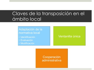 Claves de la transposición en el ámbito local 