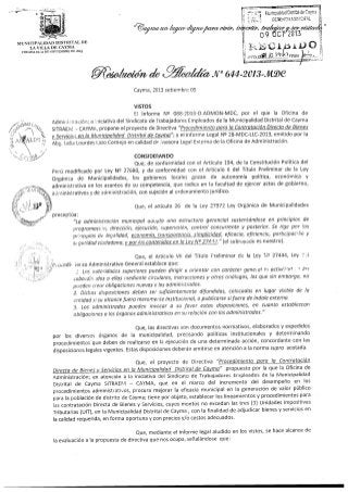 Resolución de Alcaldía Nº 644-2013-MDC