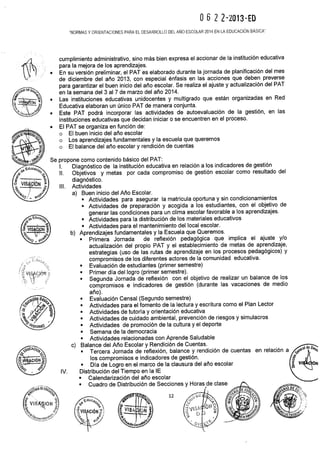 DIRECTIVA DEL AÑO ESCOLAR 2014
