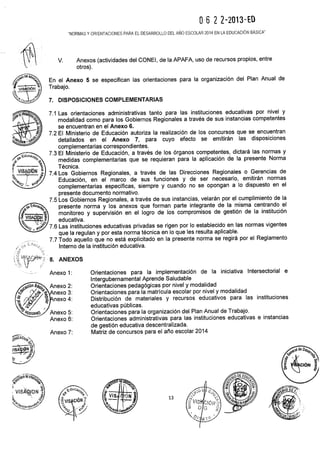 DIRECTIVA DEL AÑO ESCOLAR 2014