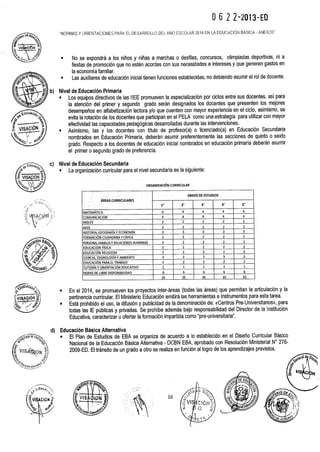 DIRECTIVA DEL AÑO ESCOLAR 2014