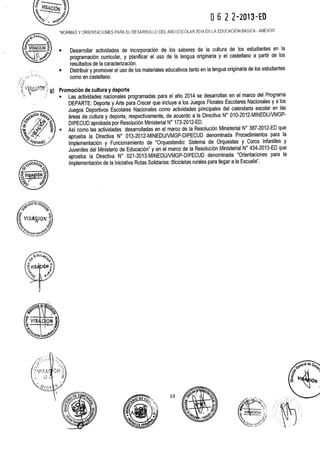 DIRECTIVA DEL AÑO ESCOLAR 2014
