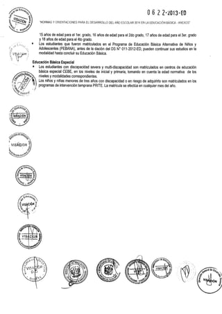 DIRECTIVA DEL AÑO ESCOLAR 2014