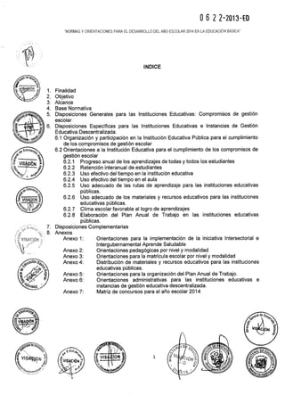 DIRECTIVA DEL AÑO ESCOLAR 2014