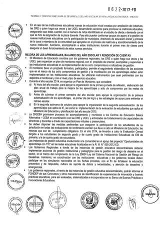DIRECTIVA DEL AÑO ESCOLAR 2014