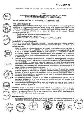 DIRECTIVA DEL AÑO ESCOLAR 2014