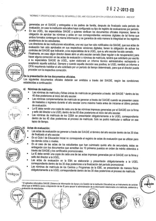 DIRECTIVA DEL AÑO ESCOLAR 2014