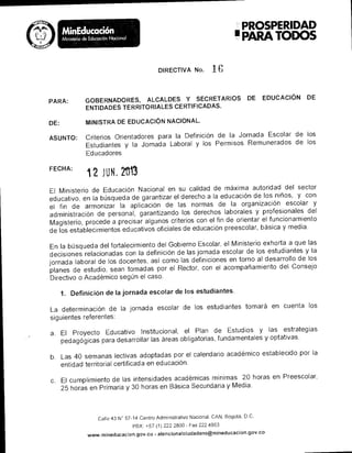 Directiva ministerial no.16