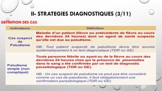 II- STRATEGIES DIAGNOSTIQUES (3/11)
DEFINITION DES CAS
 
