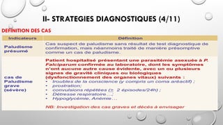 II- STRATEGIES DIAGNOSTIQUES (4/11)
DEFINITION DES CAS
 
