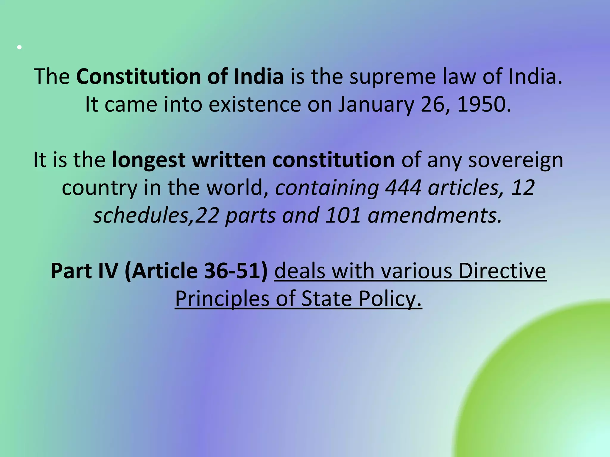Directive principles of state policy | PPT