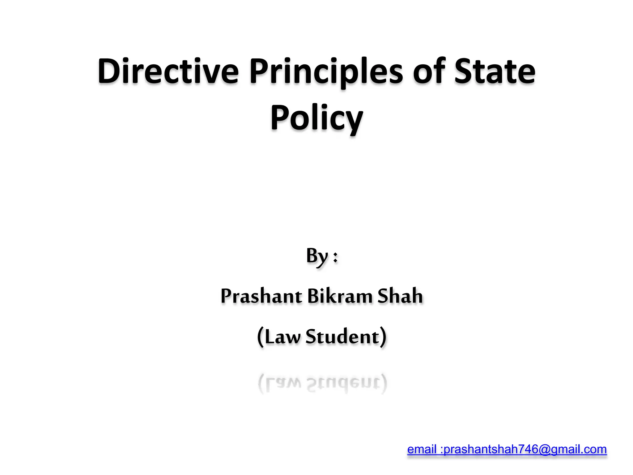 Directive Principles of State Policy | PPTX