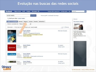 Evolução nas buscas das redes sociais 