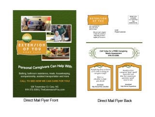 Direct Mail Flyer for Extension of You Home Care