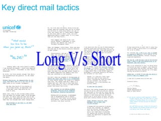 Key direct mail tactics
 