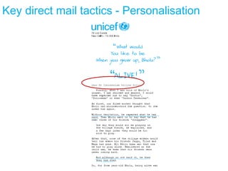 Key direct mail tactics - Personalisation
 