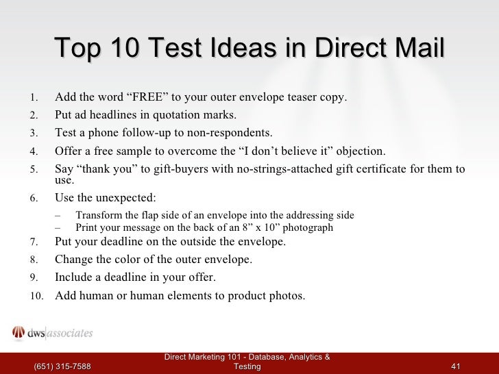 direct mail letter format