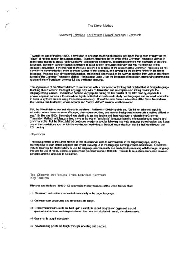 Direct Method (Brief Explanation)