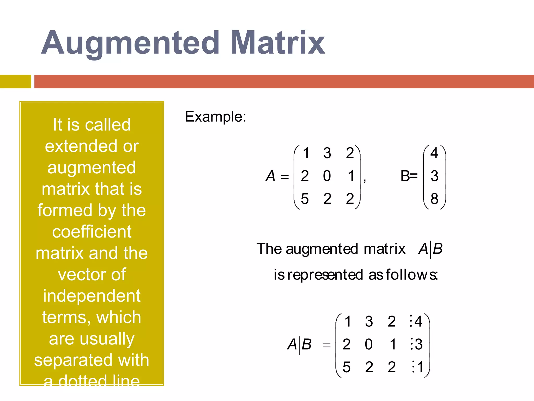 MatrixA horizontal set of elements is called a row(i) and a vertical set is called a column (j). A matrix consists of a rectangular array of elements represented by a single symbol. As depicted in Figure [A] is the shorthand notation for the matrix and designates an individual element of the matrix.Column 3Row 2