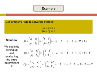1. Graphical MethodWhen solving a system with two linear equations in two variables, we are looking for the point where the two lines cross. This can be determined by graphing each line on the same coordinate system and estimating the point of intersection.When two straight lines are graphed, one of three possibilities may result: