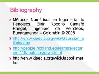 In terms of matrices, the definition of the Gauss-Seidel method can be expressed as where the matrices D, -L, and -U represent the diagonal, strictlylower triangular,  and strictlyupper triangularparts of A, respectively. The Gauss-Seidelmethod is applicabletostrictlydiagonallydominant, orsymmetric positive definite matrices A. 