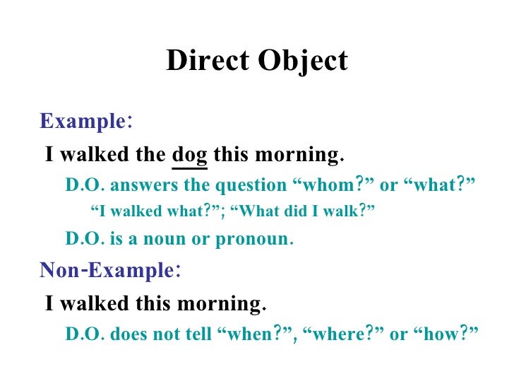 Direct objects