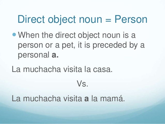 Direct Object Nouns And Pronouns