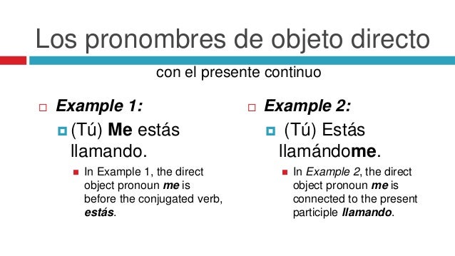 Spanish Direct object pronouns