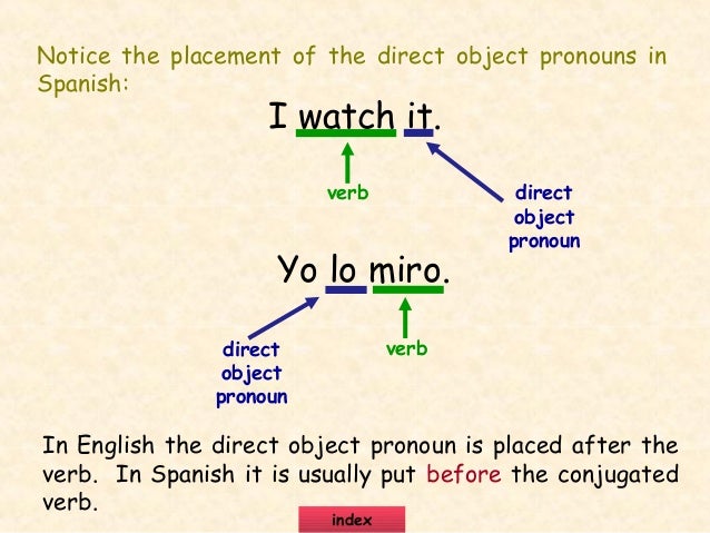 Direct object pronouns ppt 2103