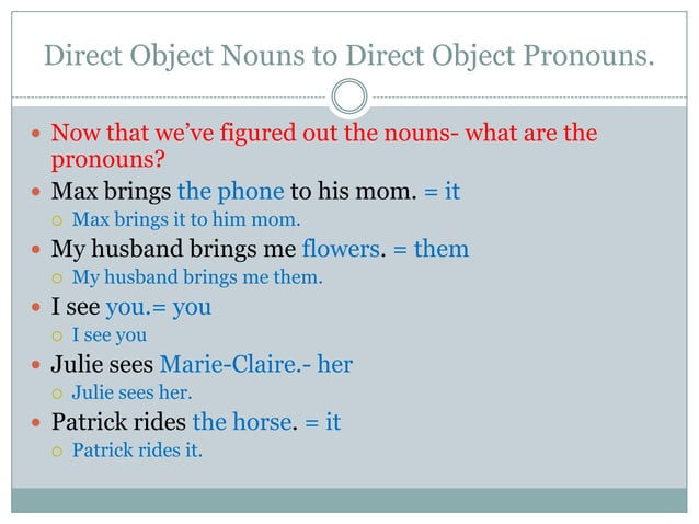 Direct objects and indirect objects in spanish | PPTX
