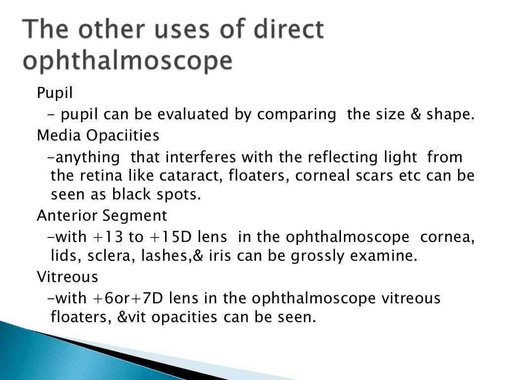 Direct ophthalmoscopy