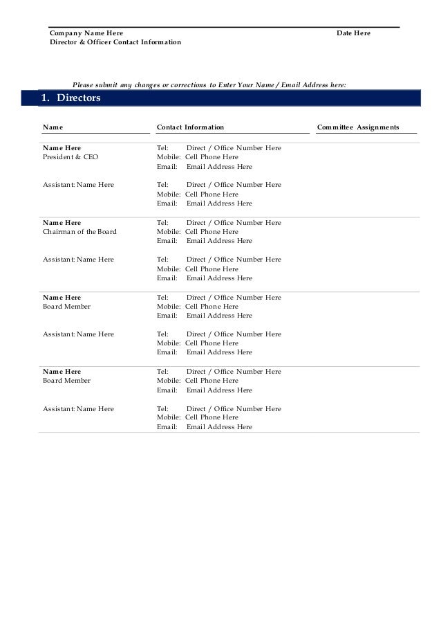 contact information form