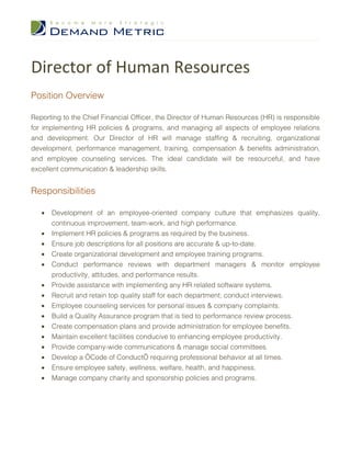 Human Resources / Job Opportunities