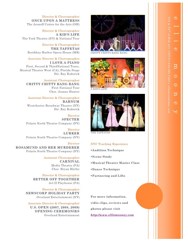 director choreographer resume