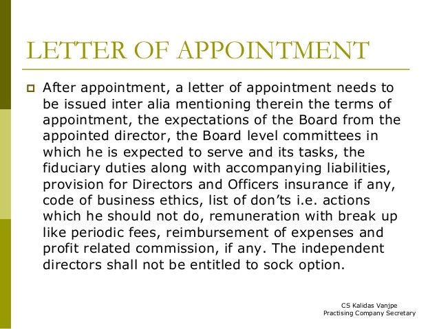 appointment letter to independent director appointment letter of independent director 7 re appointment letter to independent director appointment letter of independent director 7 re