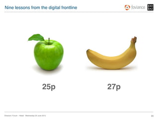 Nine lessons from the digital frontline!




                                              25p!    27p!


Directors’ Forum – Retail : Wednesday 20 June 2012!          33!
 