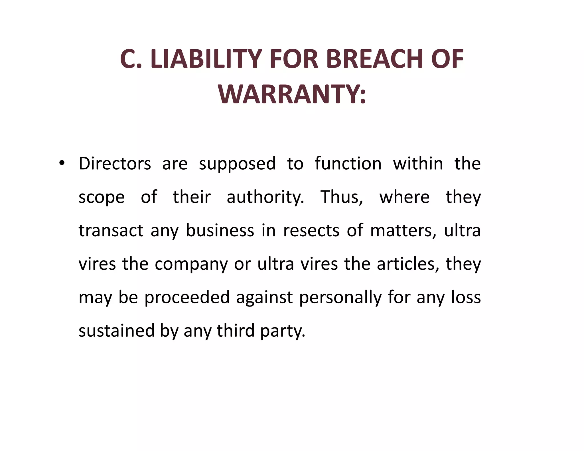 Directors role & liabilities | PDF
