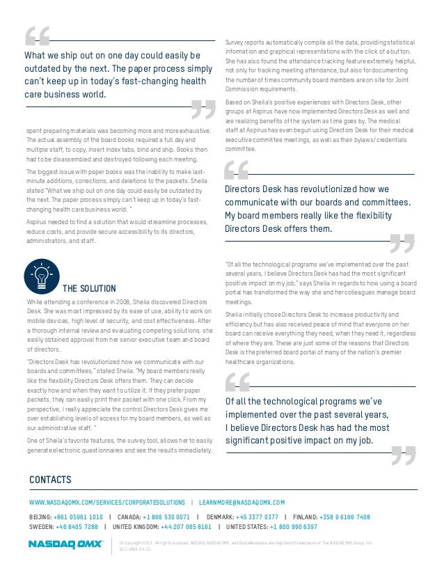 Directors Desk Aspirus Case Study