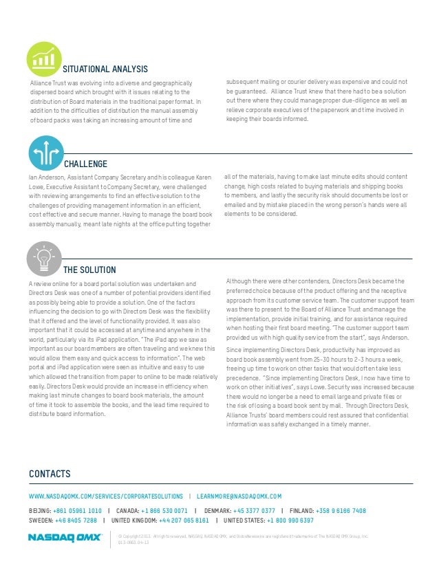 Directors Desk Alliance Trust Case Study