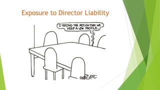 Exposure to Director Liability
 