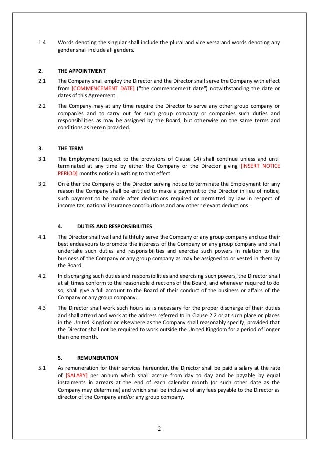 directors service agreement template directors service contract tcw directors service agreement template directors service contract tcw