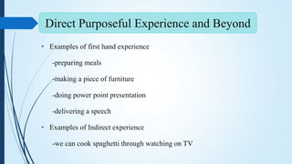 Direct purposeful experience and beyond by Raquel Marasigan | PPTX