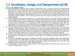 5.3. Reoxidation, Storage, and Transportation of DRI
 