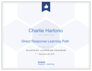 Direct Response Learning Path
December 29, 2017
Charlie Hartono
 