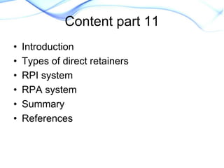 Direct retainers part i | PPTX