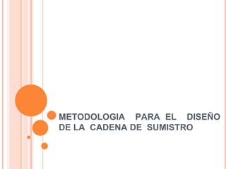 METODOLOGIA PARA EL DISEÑO
DE LA CADENA DE SUMISTRO
 