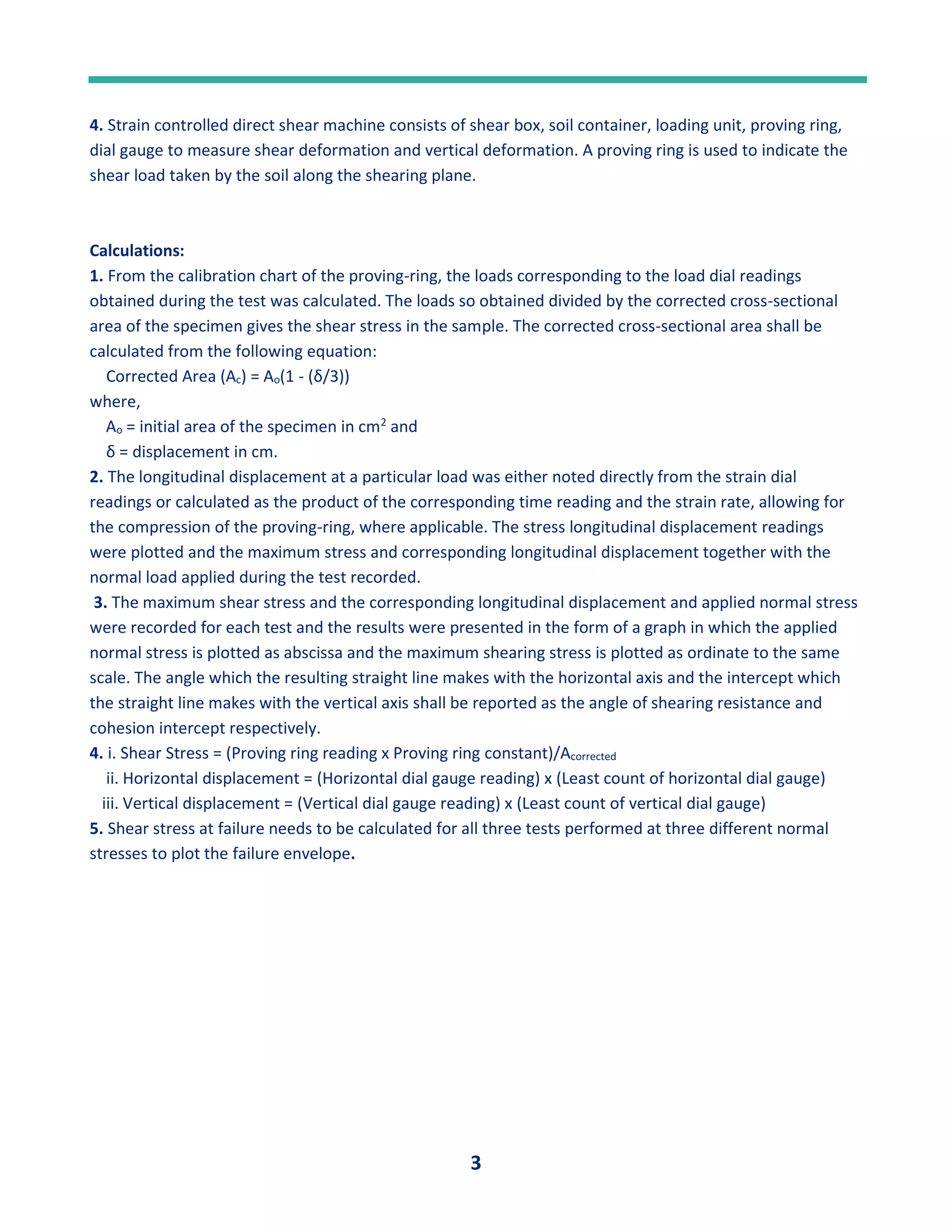 Direct Shear Test Lab Report.pdf Direct Shear Test | PDF