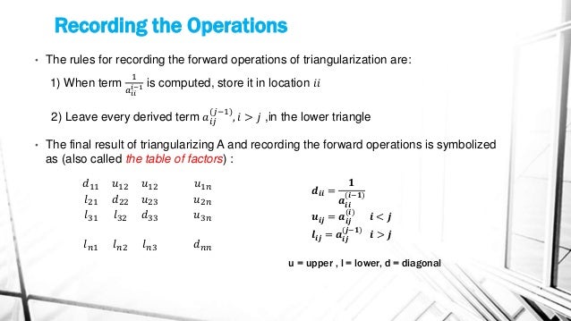 solution vectors for sparse linear equation systems solution vectors for sparse linear equation systems