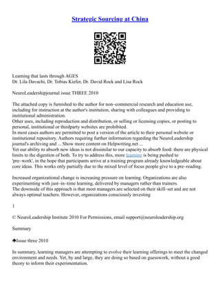 Direct Sourcing Case Study | PDF