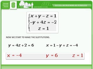 NOW WE START TO MAKE THE SUSTITUTIONS. 